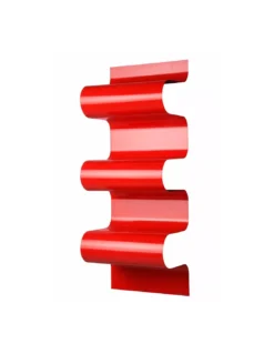 Bibliothèque Design Ondulée Rouge Brillant, Vidame
