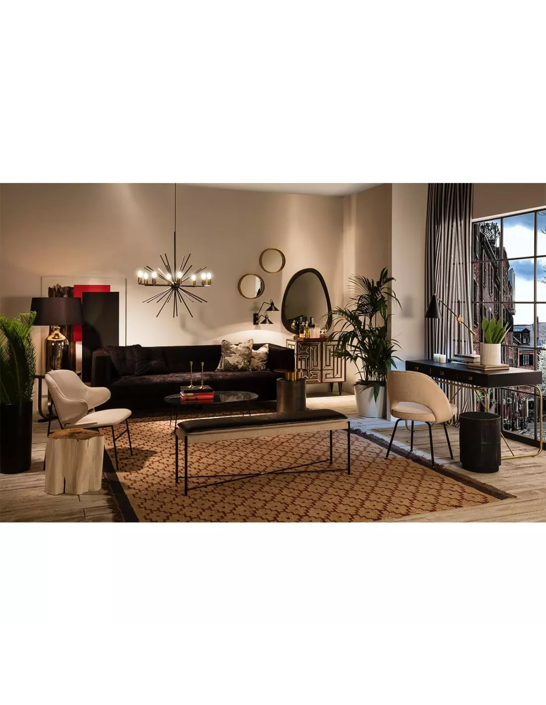 Bureau Bois Noir/doré, Thai Natura – Image 3