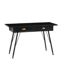 Bureau/Console Noir 2 Tiroirs 120cm
