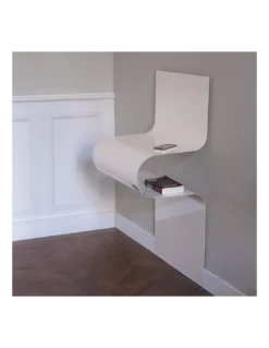 Chevet/Console Design Ondulé Blanc Brillant, Vidame