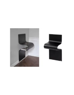 Chevet/Console Design Ondulé Noir Mat, Vidame