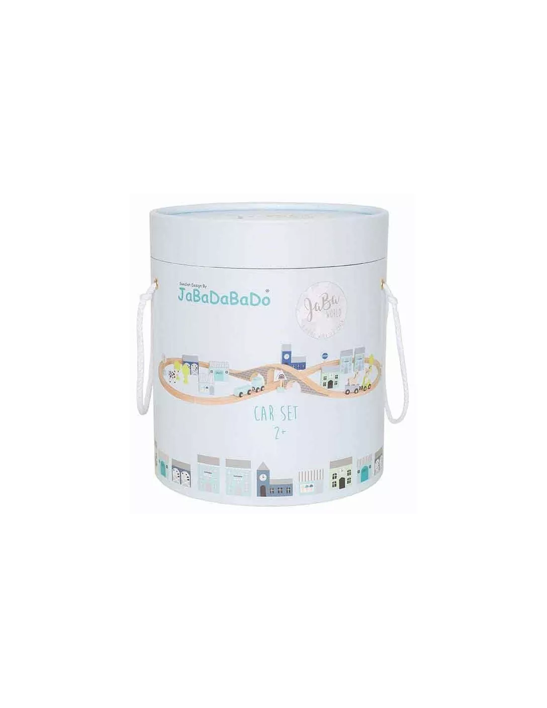 Coffret Circuit Voiture En Bois Bleu, JaBaDaBaDo – Image 2