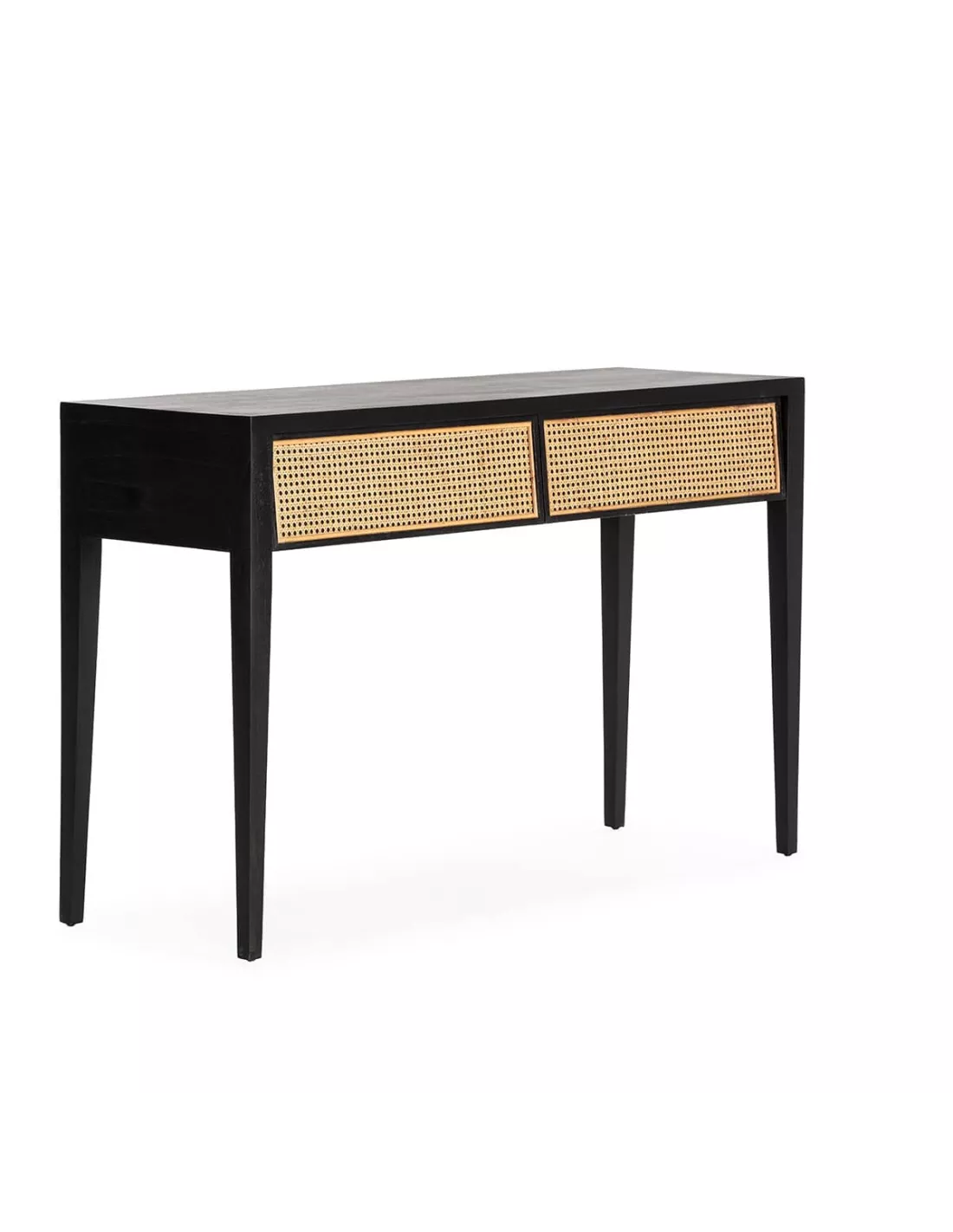 Console Cèdre Noire Et Cannage 140cm, Thai Natura