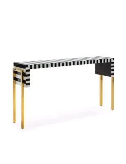 Console Noire Et Blanche 156cm Zebra, Thai Natura