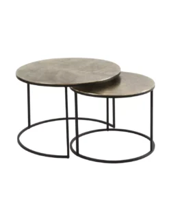 Set 2 Tables Basses Dorées Palma