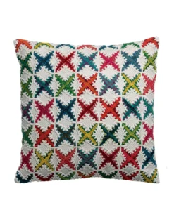 Coussin Beth Multicolore Brodé, Vivaraise