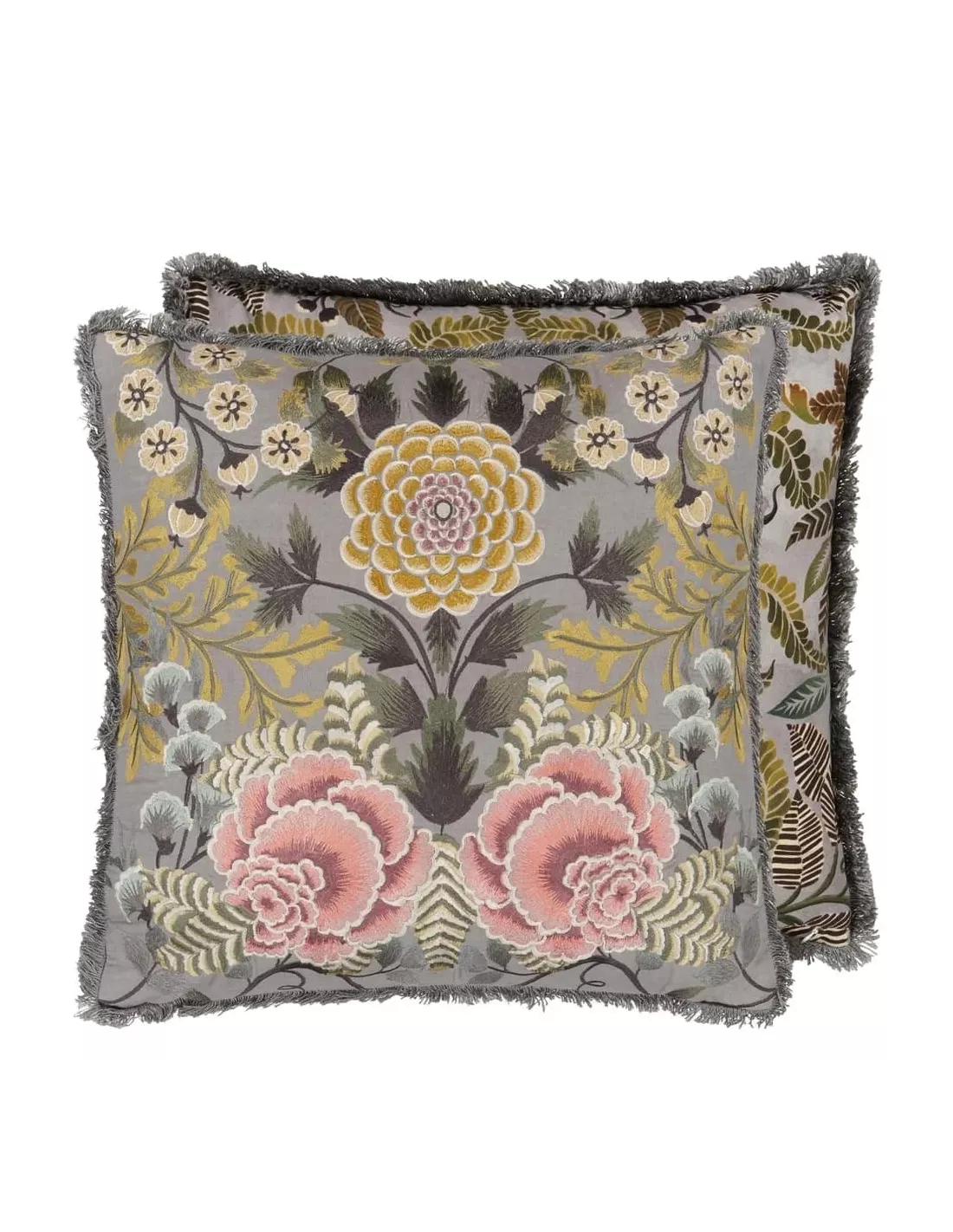 Coussin Brocart Decoratif Embroidered Sepia, Designers Guild