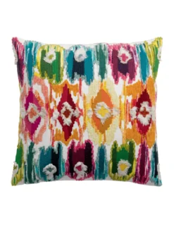 Coussin Laura Multicolore Brodé, Vivaraise