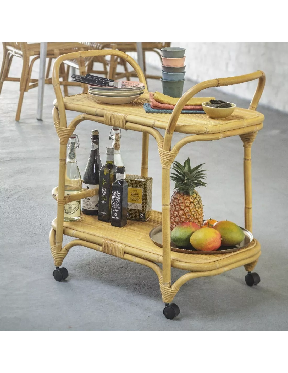 Desserte En Rotin Roulante Maggie, KOK Maison – Image 3