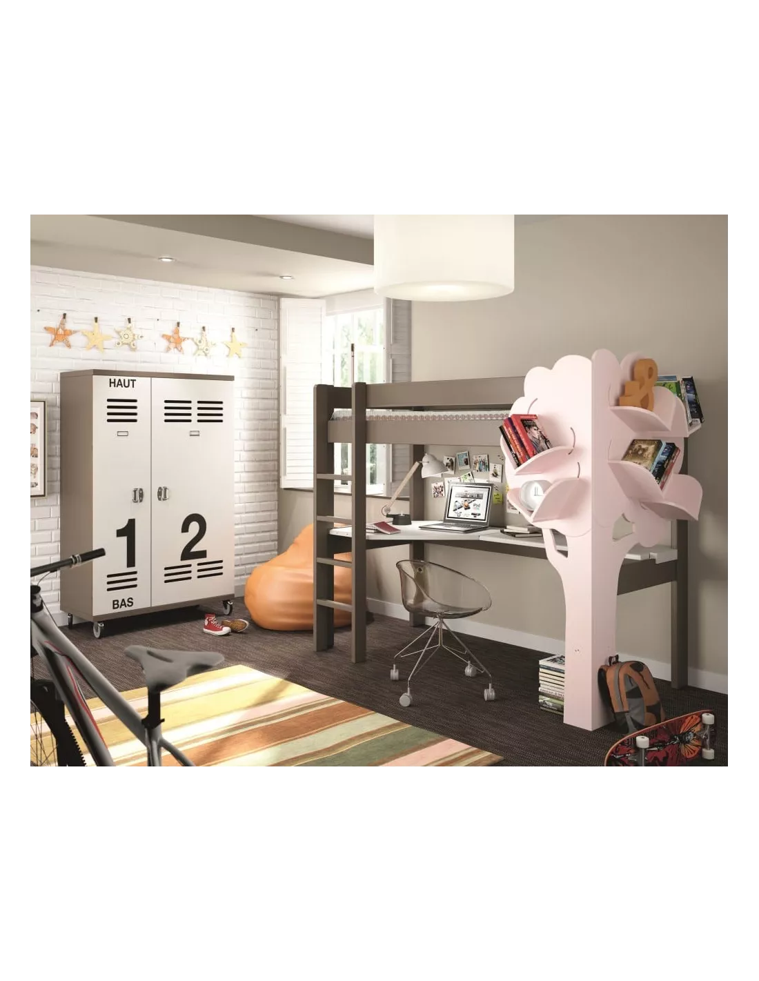 Lit Mezzanine Dominique 172 + Bureau, Mathy By Bols – Image 2