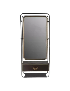 Miroir Et Rangement Noir Et Doré à Suspendre