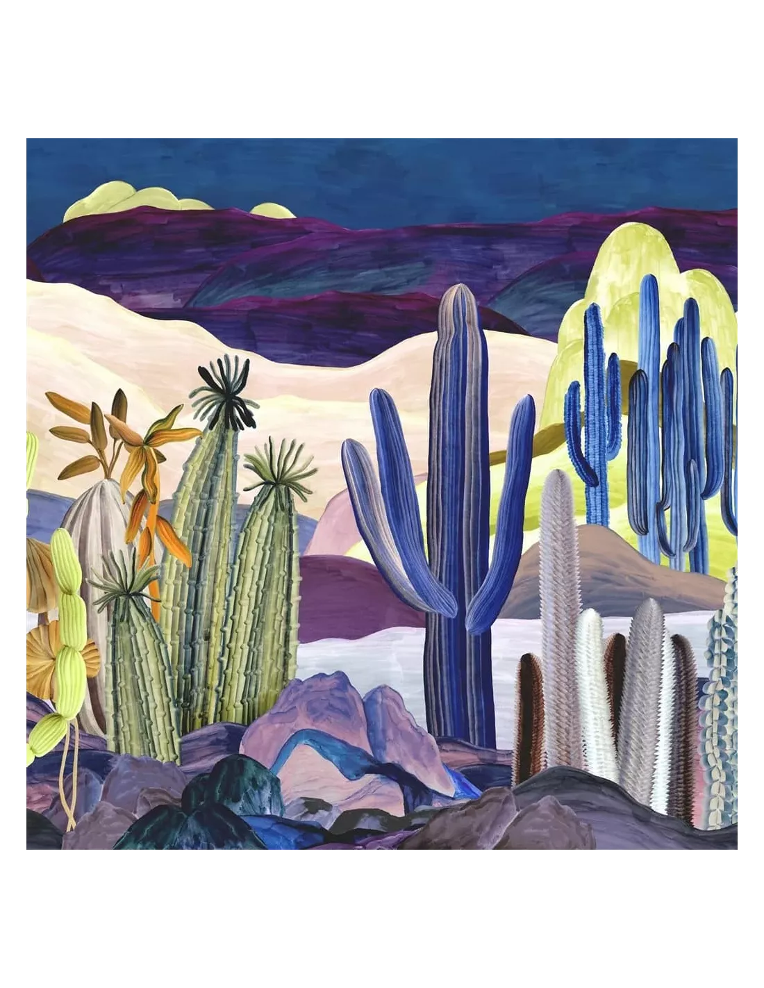 Papier Peint Panoramique Lanzarote Garden Indigo, Christian Lacroix