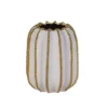 Petit Vase Blanc Et Doré En Céramique H20