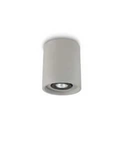 Plafonnier Oak Gris En Ciment, Ideal Lux