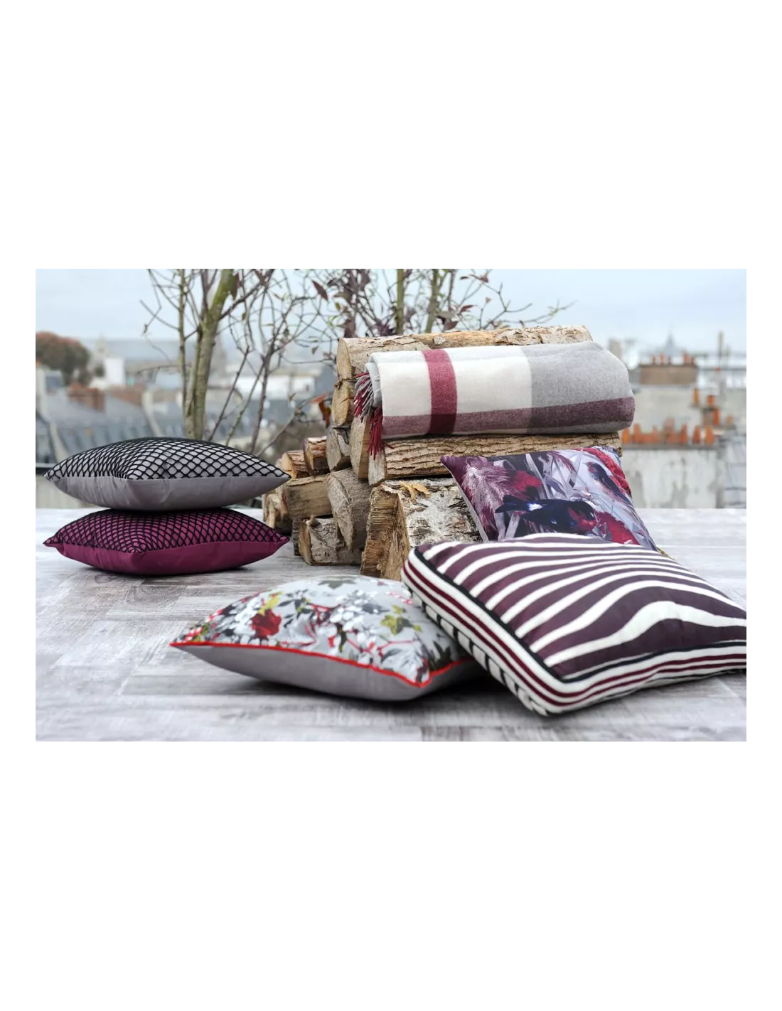 Plaid Fragment Bordeaux Jean Paul Gaultier – Image 4