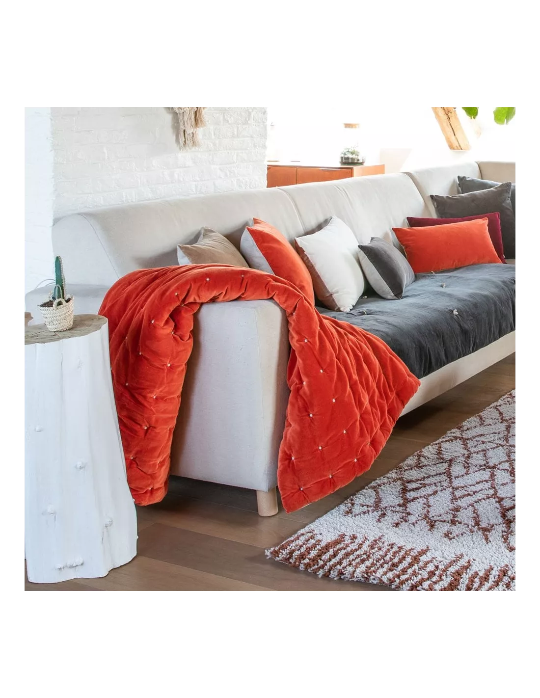 Plaid Points Noués Elise Velours, Vivaraise – Image 2