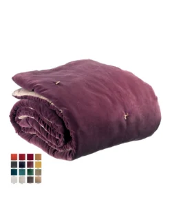 Plaid Points Noués Elise Velours, Vivaraise