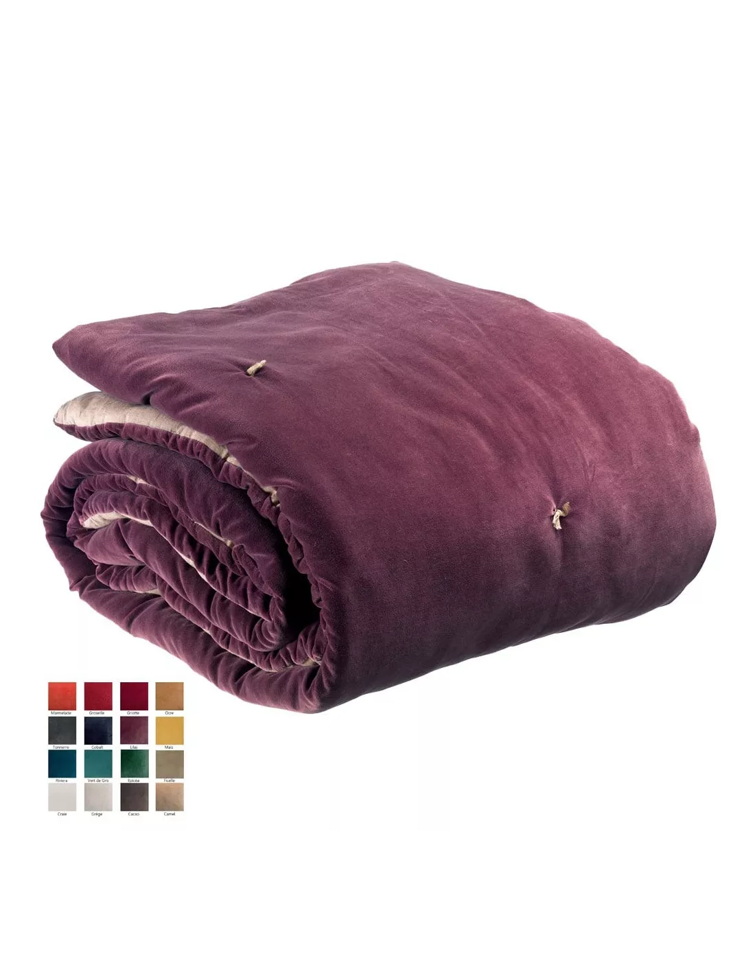 Plaid Points Noués Elise Velours, Vivaraise