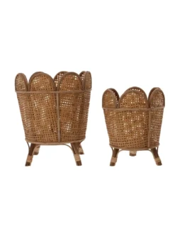 Set De 2 Caches Pot En Bambou Et Rotin