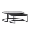 Set De 2 Tables Basses Noires Gigognes Rondes, Thai Natura