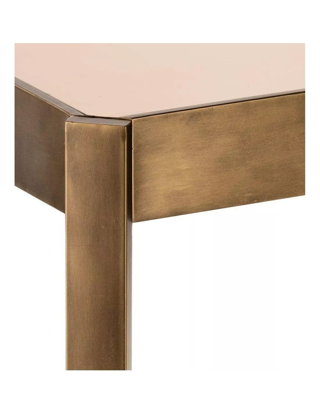 Table Basse Levanzo Bronze Et Verre Fumé 102x62cm – Image 2