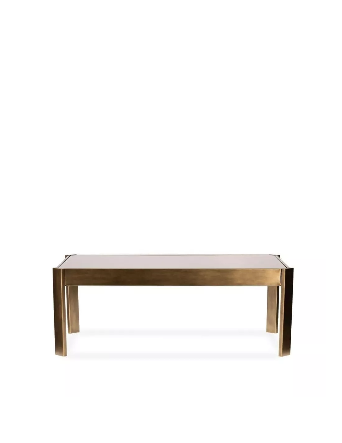 Table Basse Levanzo Bronze Et Verre Fumé 102x62cm – Image 3
