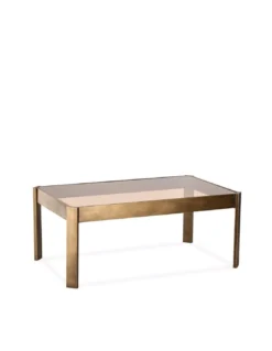 Table Basse Levanzo Bronze Et Verre Fumé 102x62cm