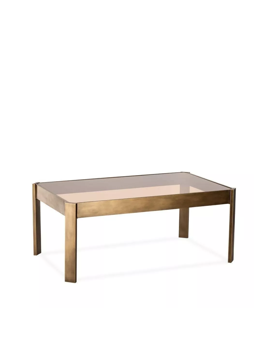 Table Basse Levanzo Bronze Et Verre Fumé 102x62cm