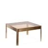 Table Basse Carré Levanzo Bronze Et Verre Fumé 81x81cm