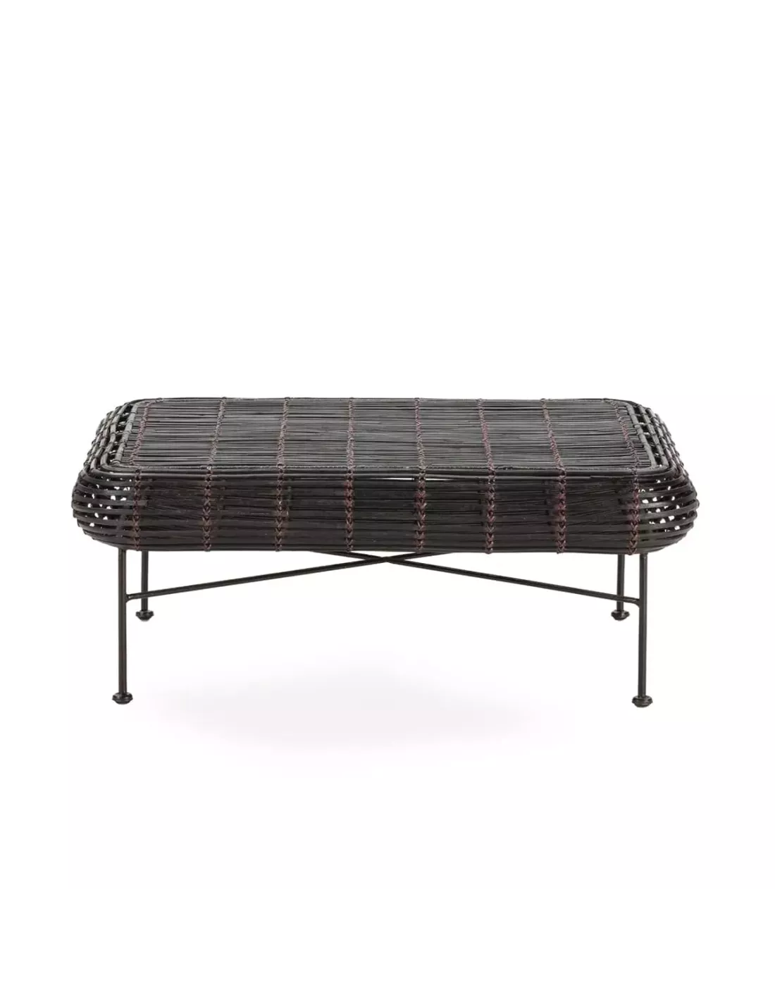 Table Basse Osier Noire Et Détails Violets, Thai Natura – Image 3