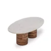 Table Basse Madina Ovale Blanche En Marbre 100cm