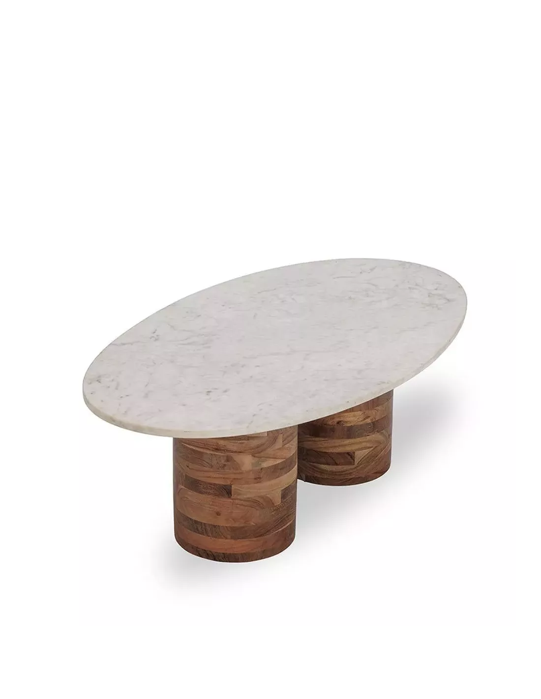 Table Basse Madina Ovale Blanche En Marbre 100cm