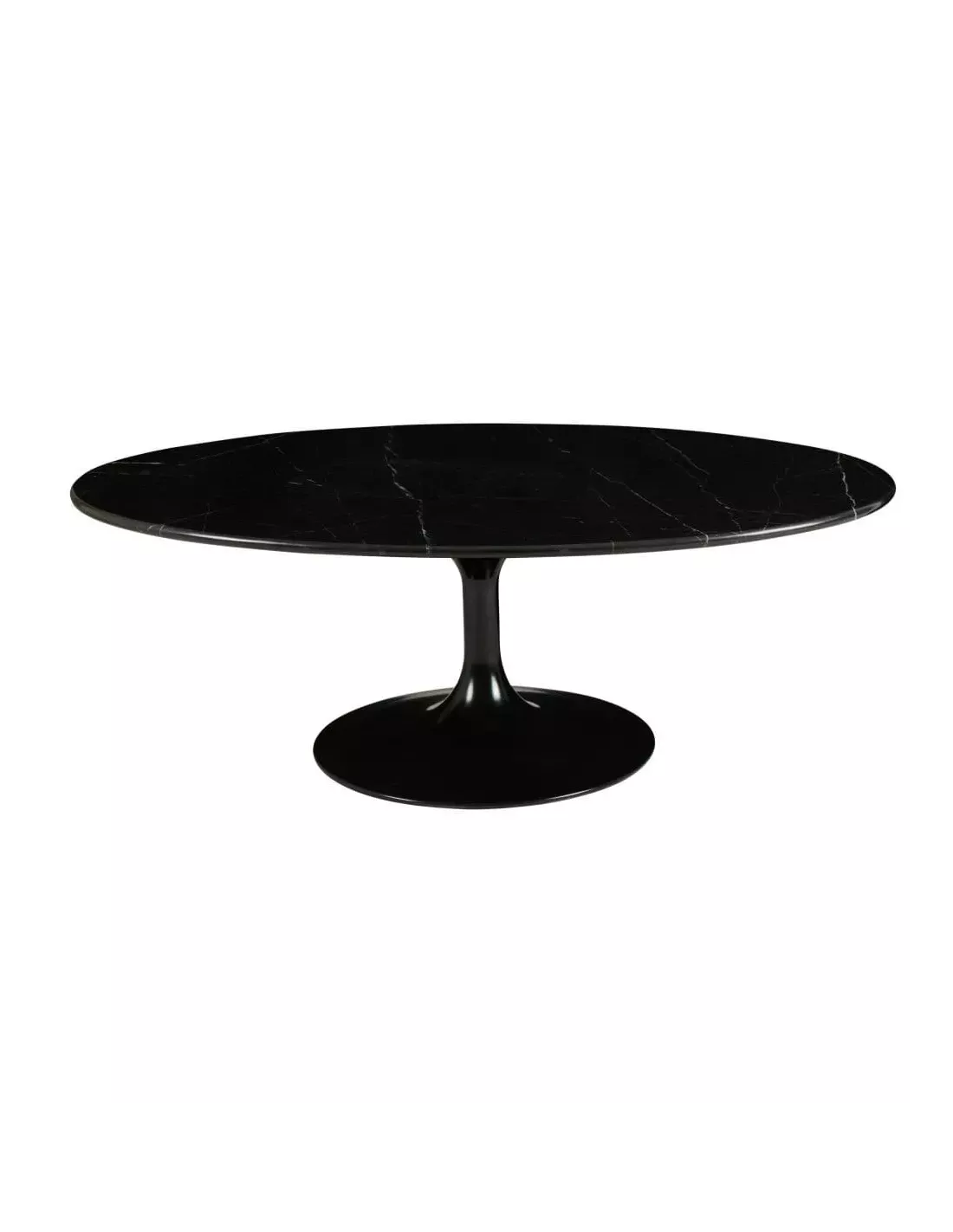 Table Basse Ovale Noire En Marbre Marbella 120cm – Image 2