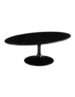 Table Basse Ovale Noire En Marbre Marbella 120cm