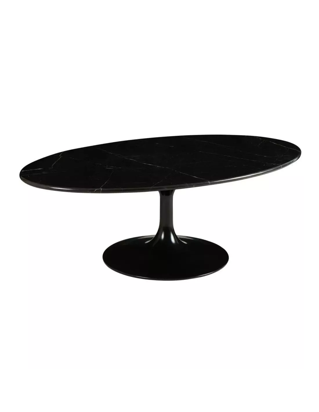 Table Basse Ovale Noire En Marbre Marbella 120cm