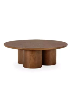 Table Basse Ronde En Bois Brun Ø120 Cannas, Thai Natura