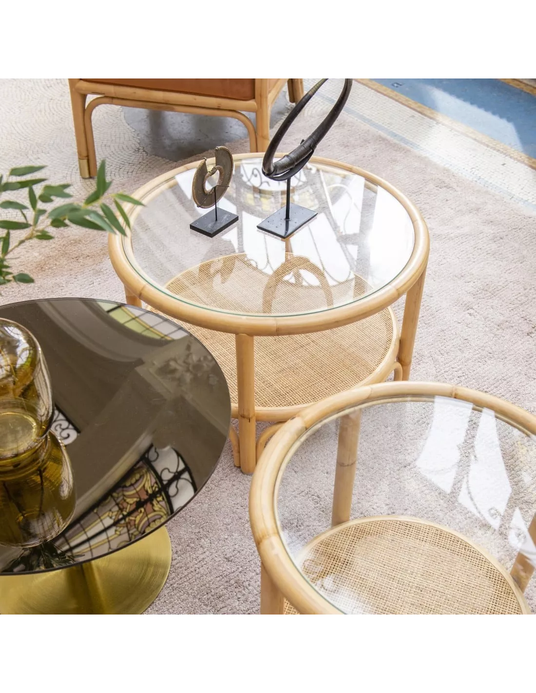 Table Basse Rotin Riviera Ø50, KOK Maison – Image 3