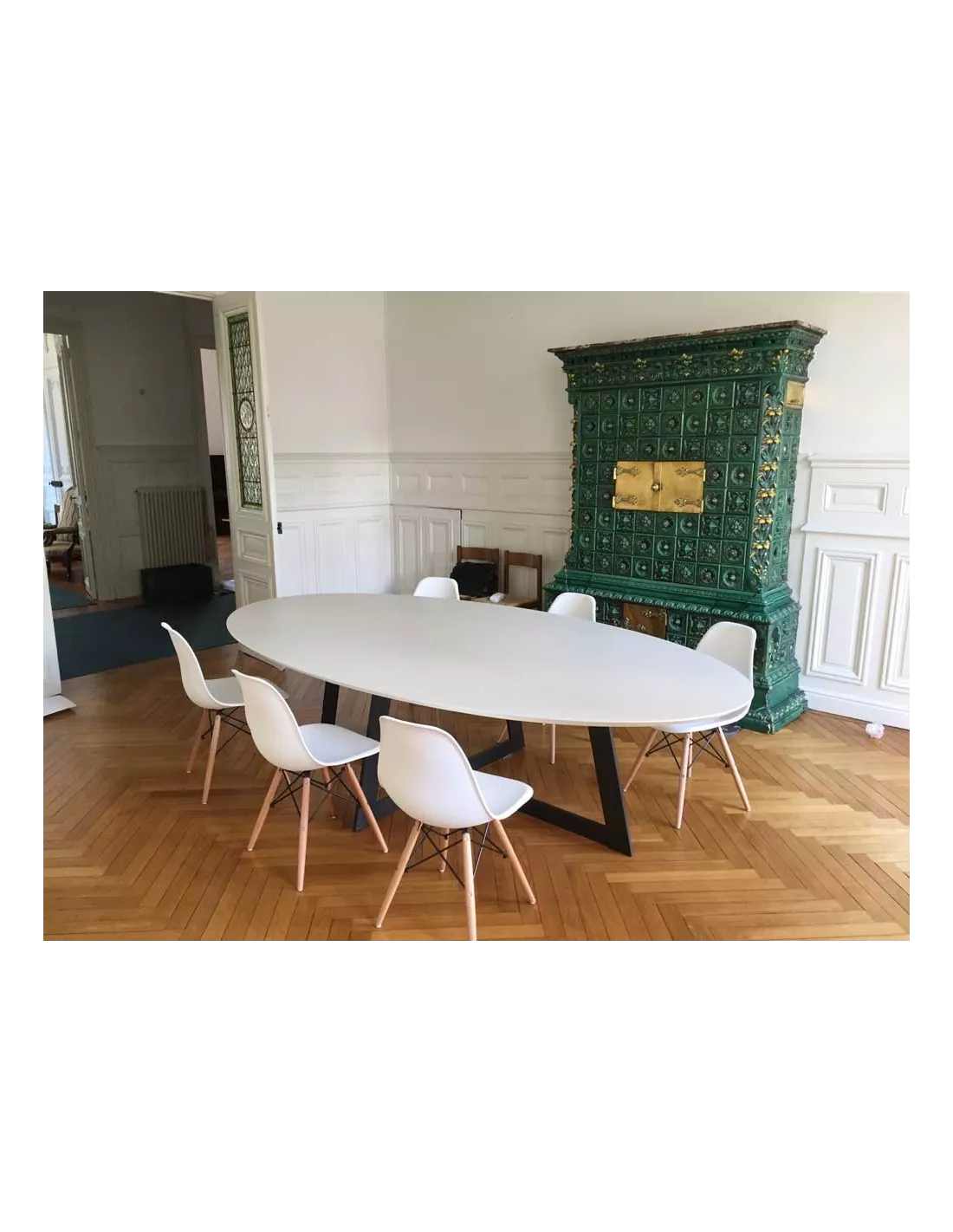 Table De Salle à Manger Céramique Carat Blanc Mat