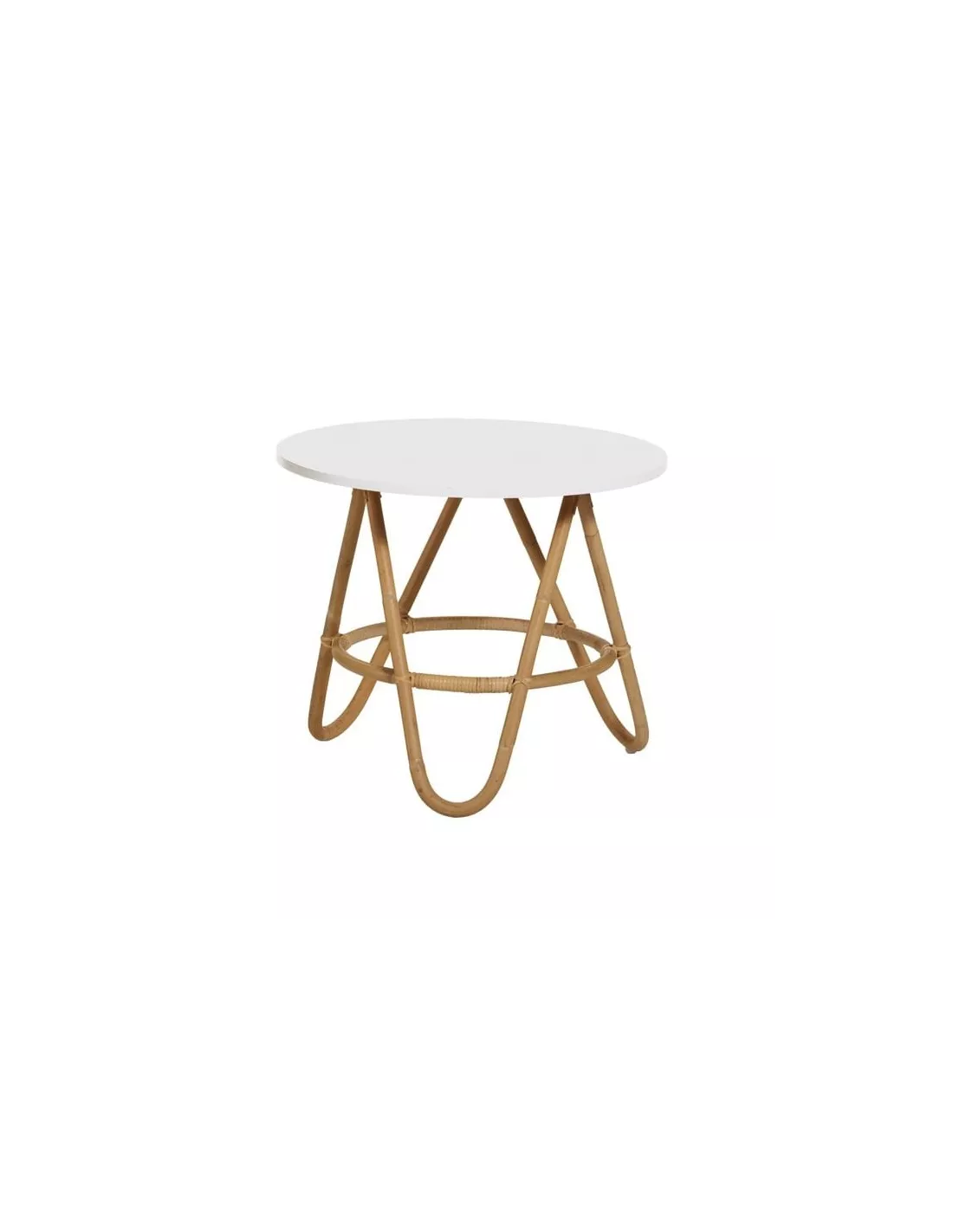 Table Rotin/blanc Diabolo, KOK Maison