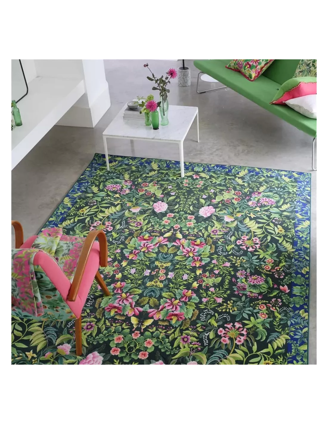 Tapis Ikebana Damask Emerald, Designers Guild – Image 2