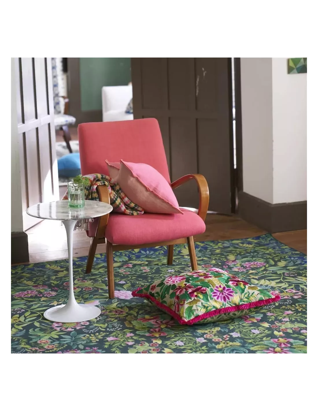 Tapis Ikebana Damask Emerald, Designers Guild – Image 3