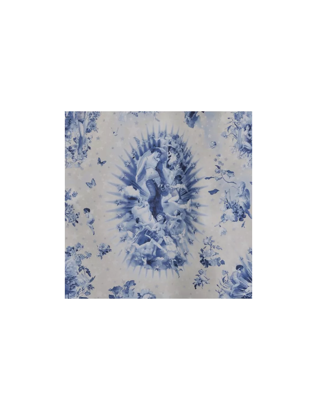 Tissu Angelots Marin Jean Paul Gaultier