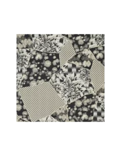 Tissu Hanatsugi Shogun Noir, K3 Design By Kenzo Takada