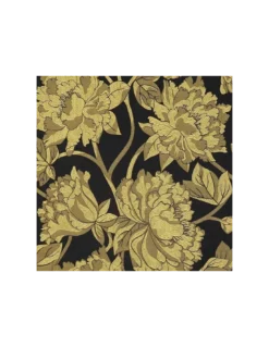 Tissu Pivoine Noir/doré, K3 Design By Kenzo Takada