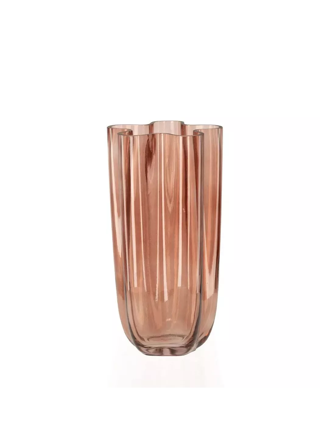 Vase Rose En Verre Gondolé H31